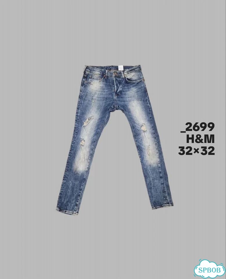 2699 джинсы H&M W32 L32 прямые узкие по щиколо фото 1