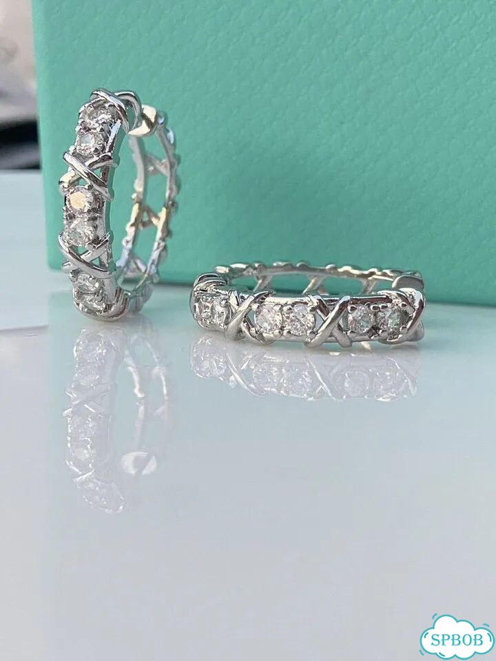 Шикарные серьги Tiffany серебристые средние фото 10