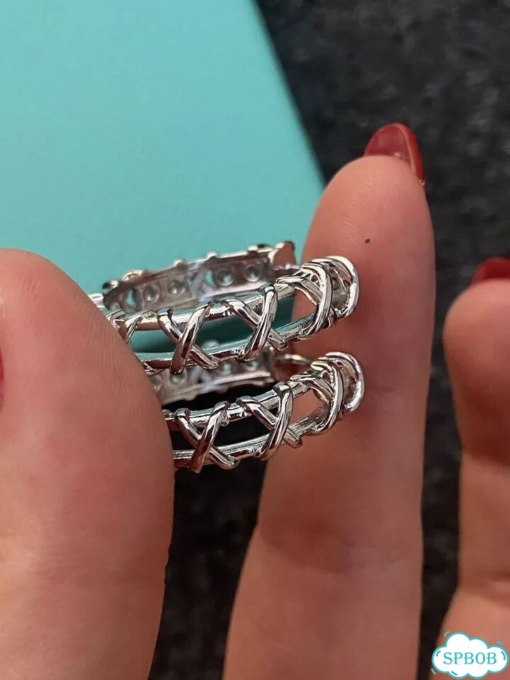 Шикарные серьги Tiffany серебристые средние фото 11