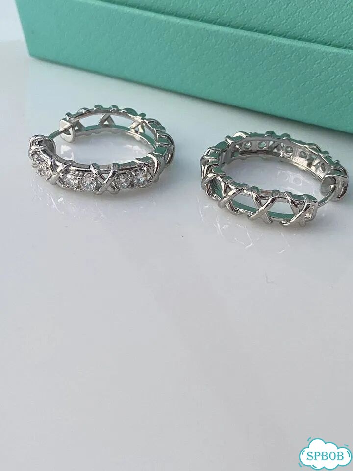 Шикарные серьги Tiffany серебристые средние фото 7