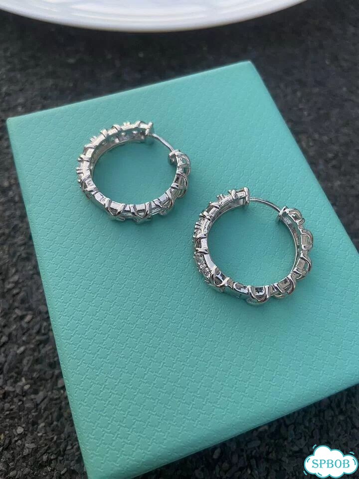 Шикарные серьги Tiffany серебристые средние фото 9