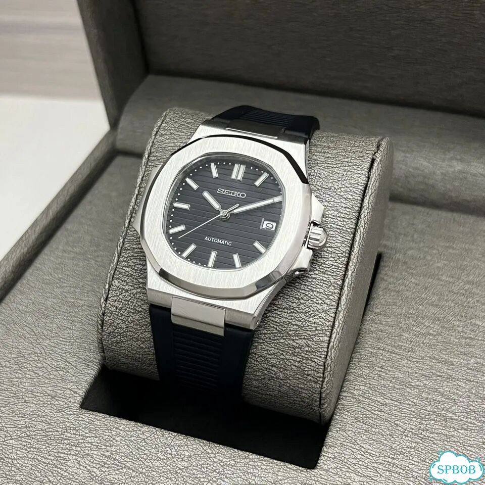 Seiko Nautilus Black Rubber Mod фото 2