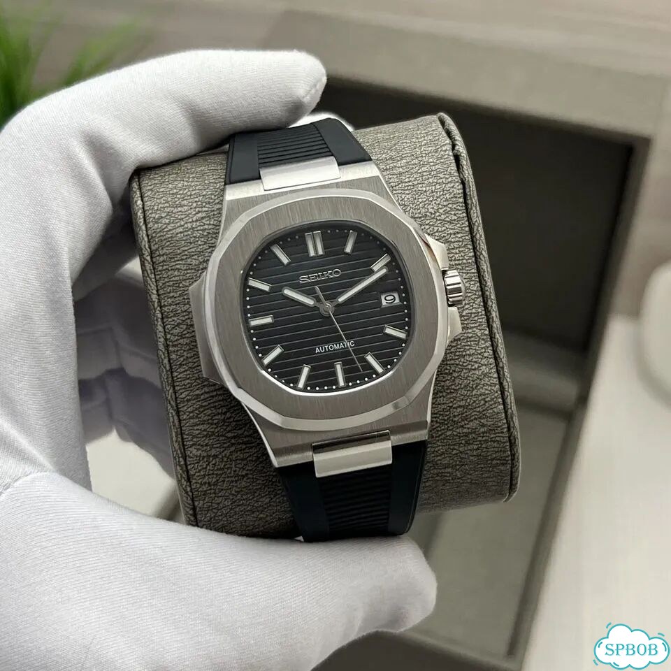 Seiko Nautilus Black Rubber Mod фото 3