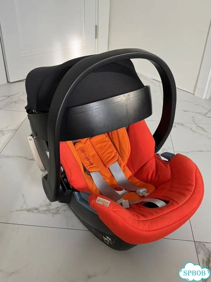 Автолюлька cybex aton 4 automn gold с базой фото 3