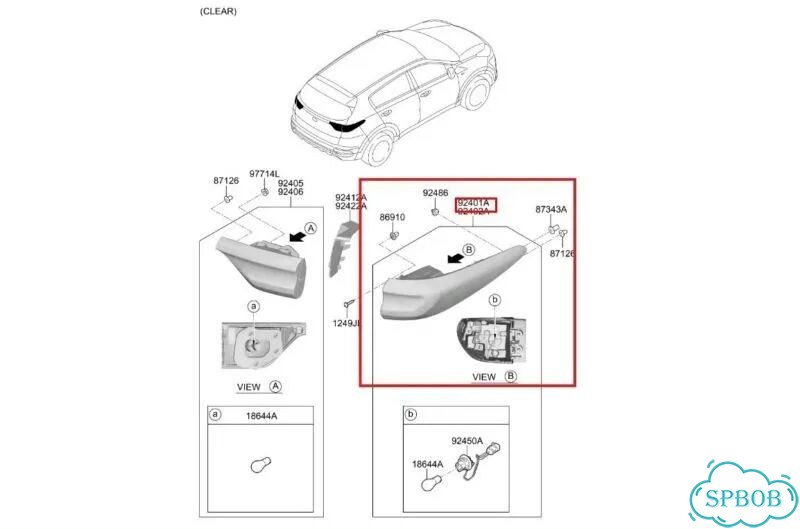 Фонарь задний правый Kia Sportage QL G4NA 2020 фото 3