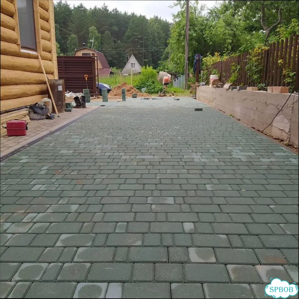 Укладка тротуарной плитки, брусчатки бордюров фото 5