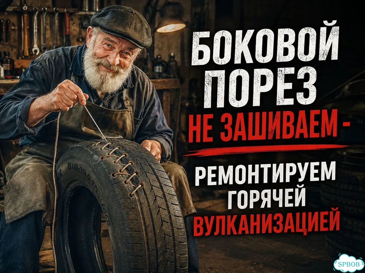 Ремонт шин - боковой порез горячей вулканизацией фото 1