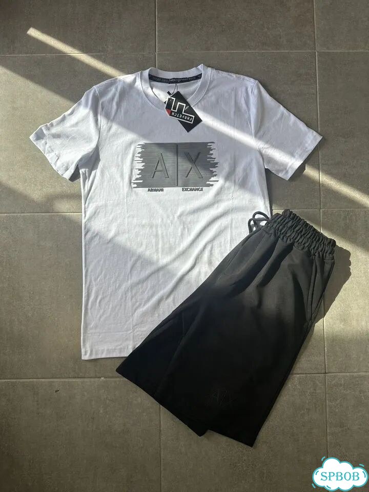 Костюм шорты футболка Armani Exchange LUX хб новые фото 1