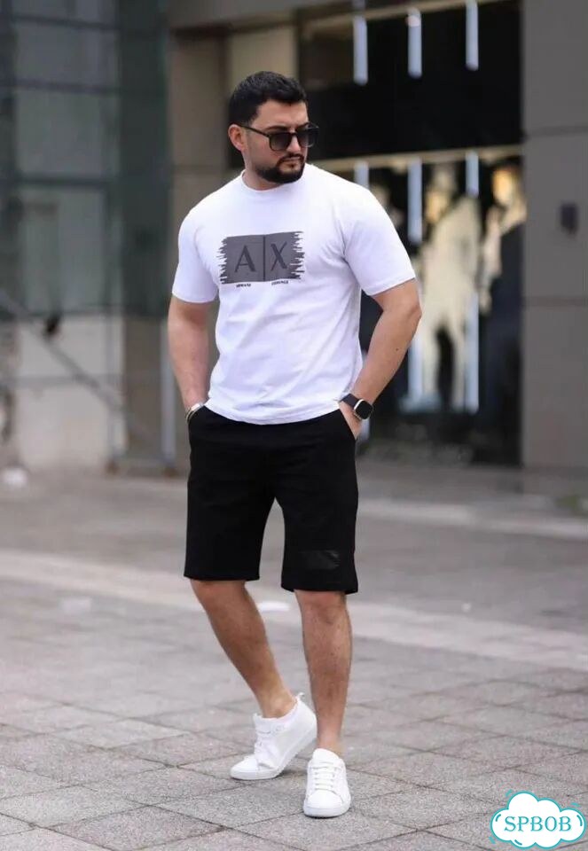 Костюм шорты футболка Armani Exchange LUX хб новые фото 2