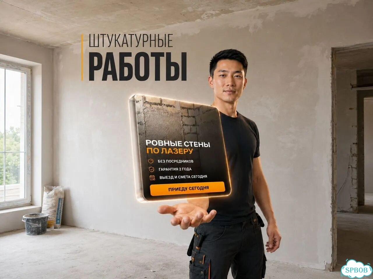 Механизированная штукатурка / машинная штукатурка фото 1