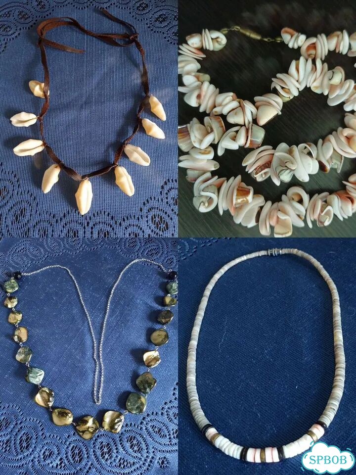 Бусы винтажные из ракушек, жемчуга, коралла фото 1