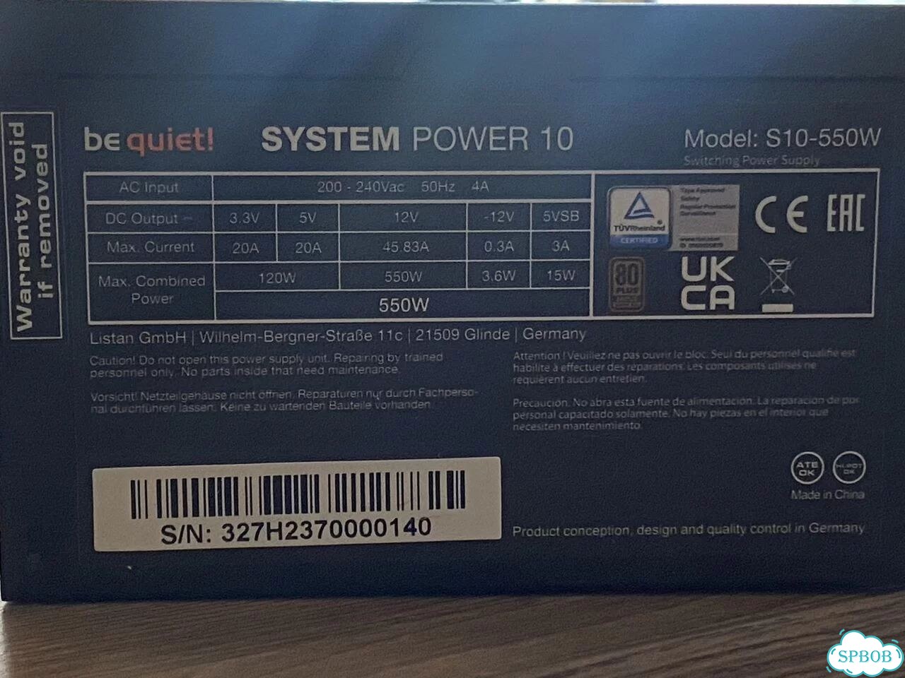 Блок питания be quiet 550w фото 2