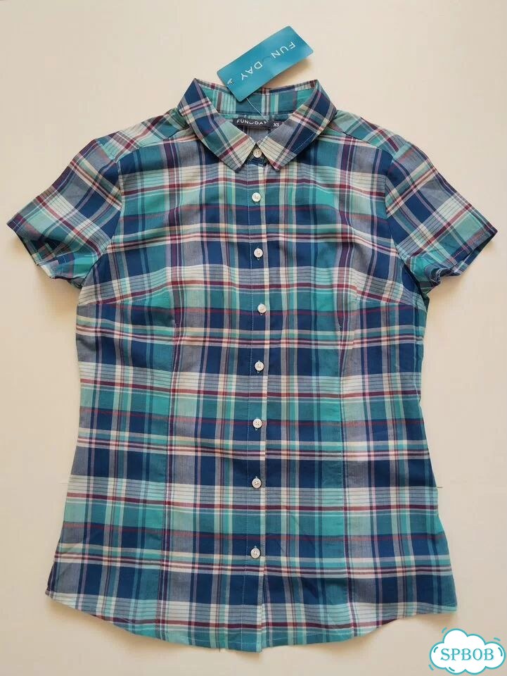 Рубашка в клетку лонгсливы H&M La Redoute Okay фото 3