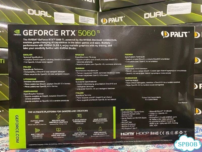 Видеокарта Palit GeForce RTX 5060TI dual OC 8GB фото 3