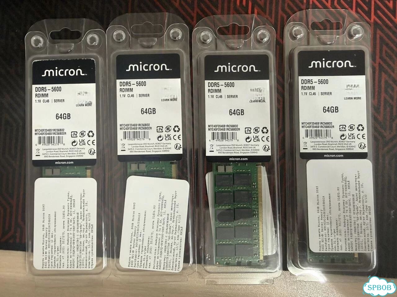Модули памяти DDR5 64GB 5600 ECC Reg Micron/Hynix фото 1