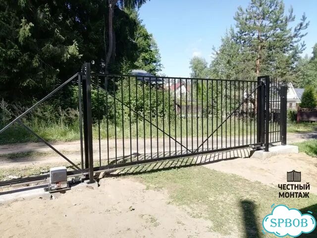 Ворота откатные 5,5*2 в порошковой покраске.Ролтэк фото 3