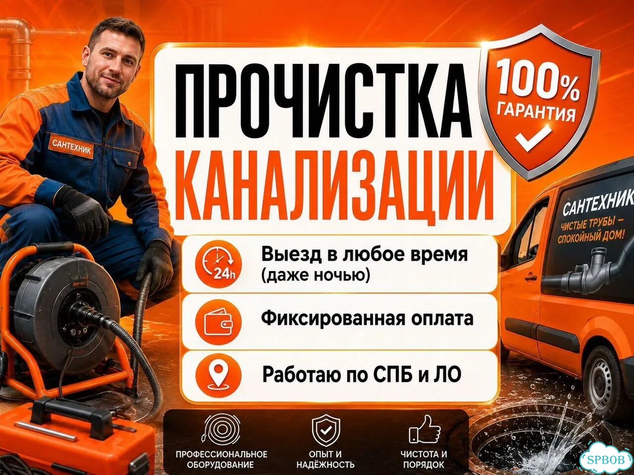 Прочистка канализации. устранение засоров гарантия фото 1