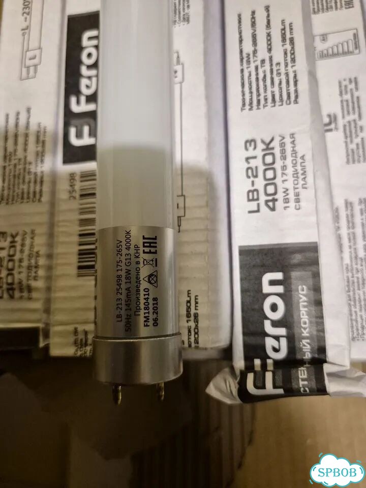 Лампа светодиодная Feron LB-213 G13 18W 4000K фото 1