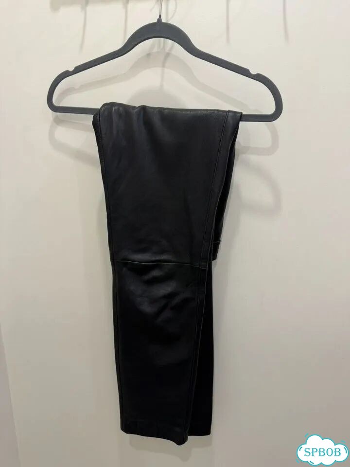 Кожаные брюки massimo dutti S фото 2