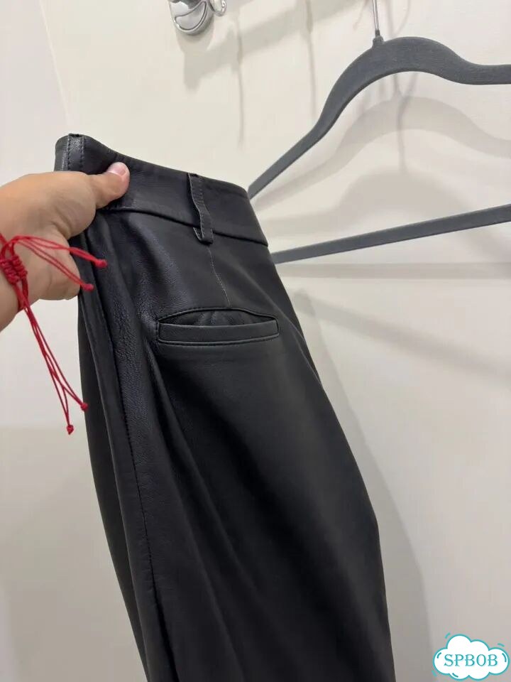 Кожаные брюки massimo dutti S фото 6