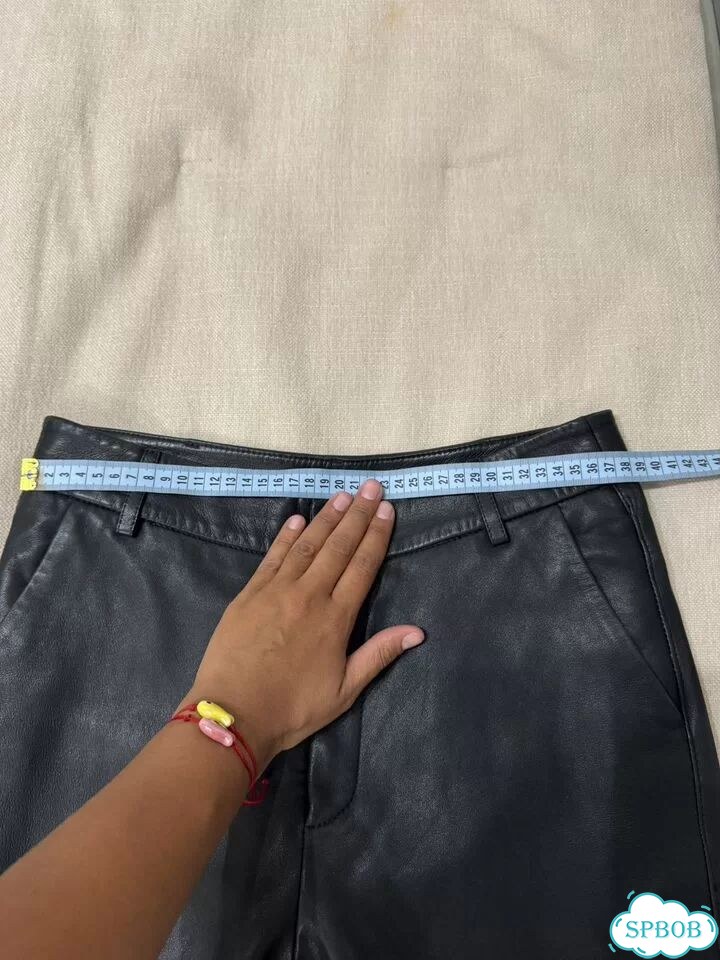 Кожаные брюки massimo dutti S фото 7