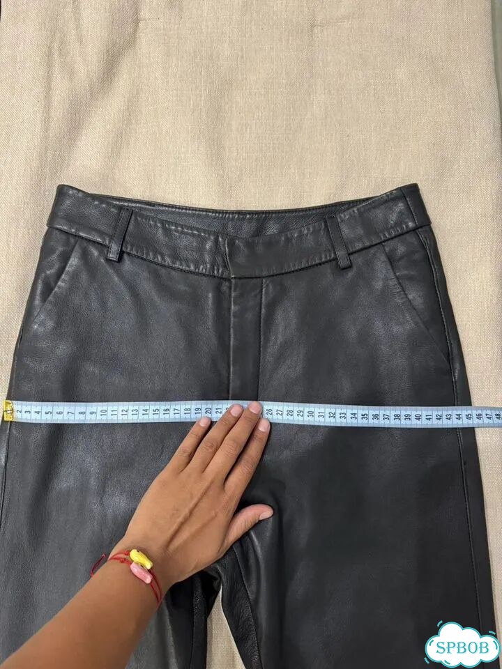Кожаные брюки massimo dutti S фото 8