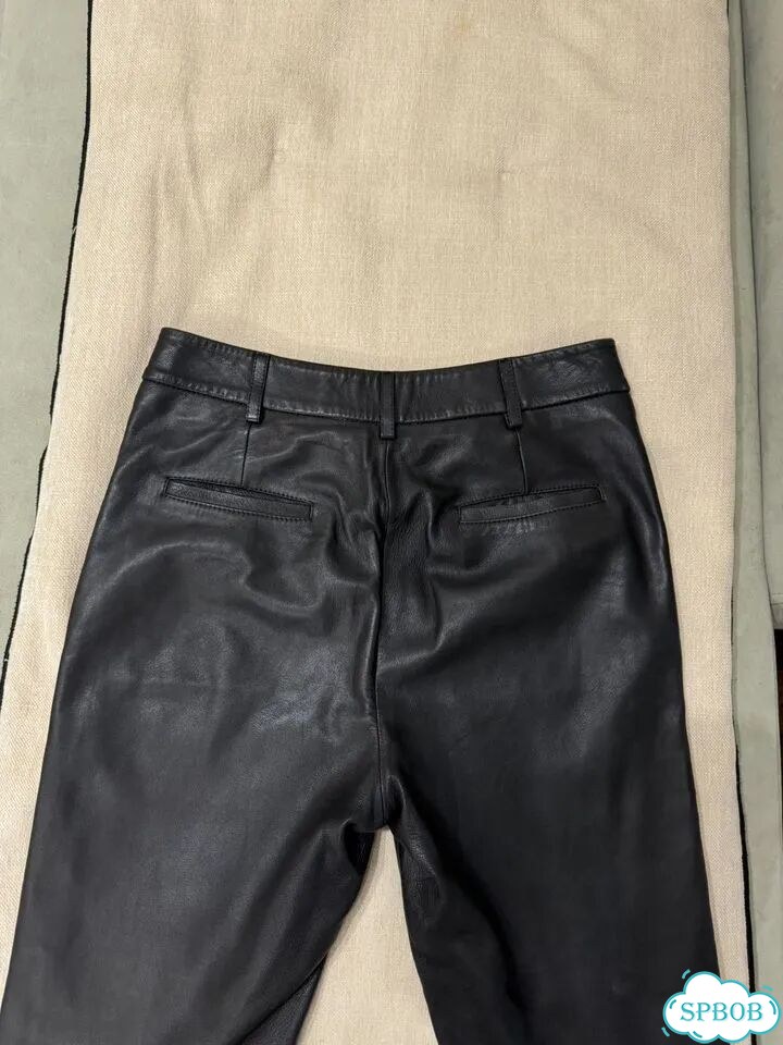 Кожаные брюки massimo dutti S фото 9