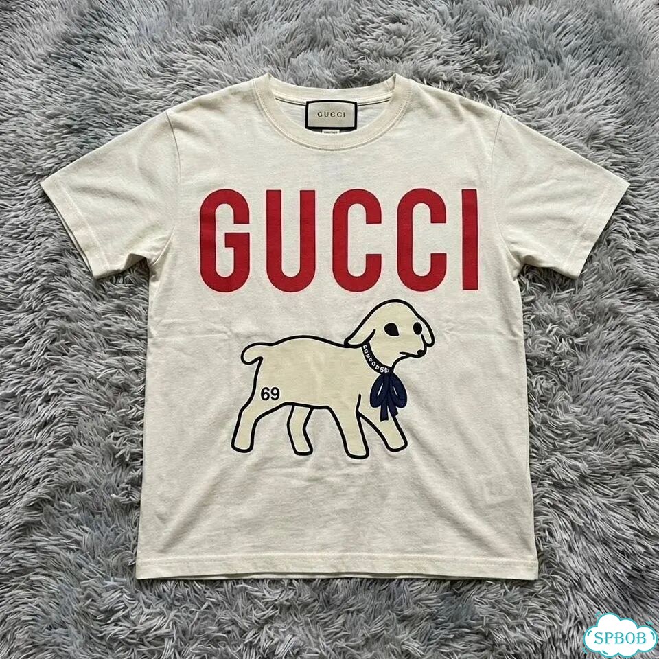 Футболка gucci lamb белая фото 1