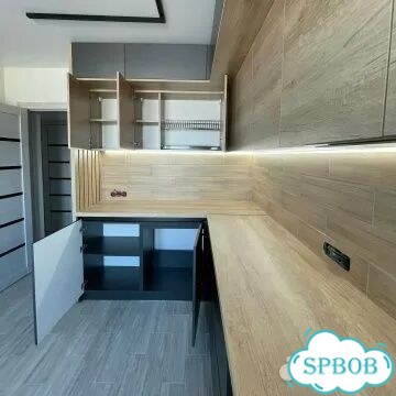 Угловая кухня под ключ с двухъярусными шкафами фото 8