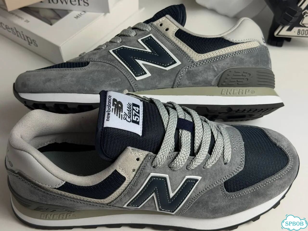 New Balance 574 Grey Navy фото 6