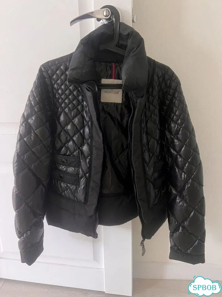 Пуховик moncler женский черный стеганый фото 1