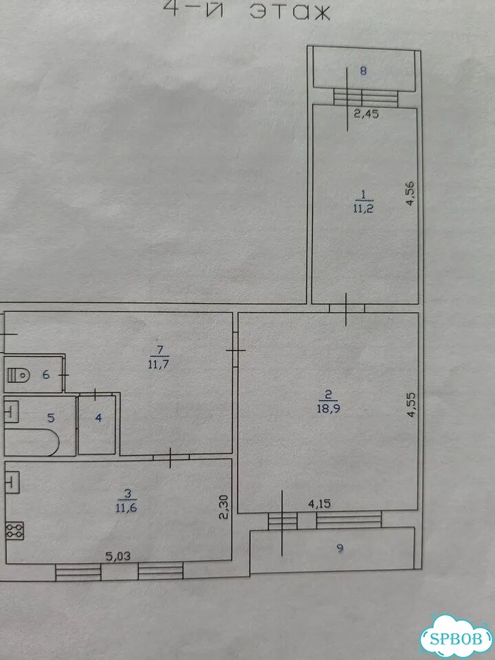2-к. квартира, 58 м², 4/5 эт. фото 1