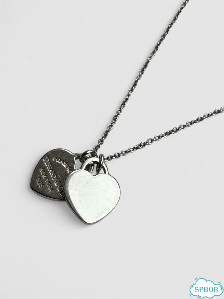 Колье Tiffany Double Heart Silver - Оригинал фото 3