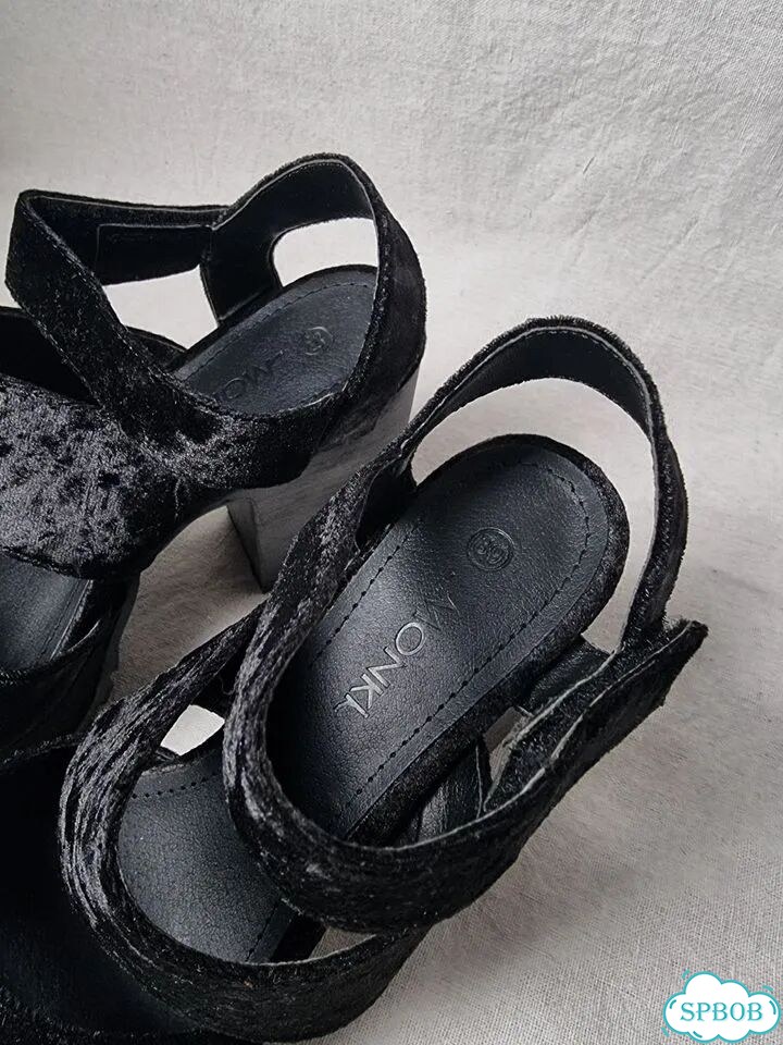 Босоножки monki 39 чёрные платформа лето фото 3