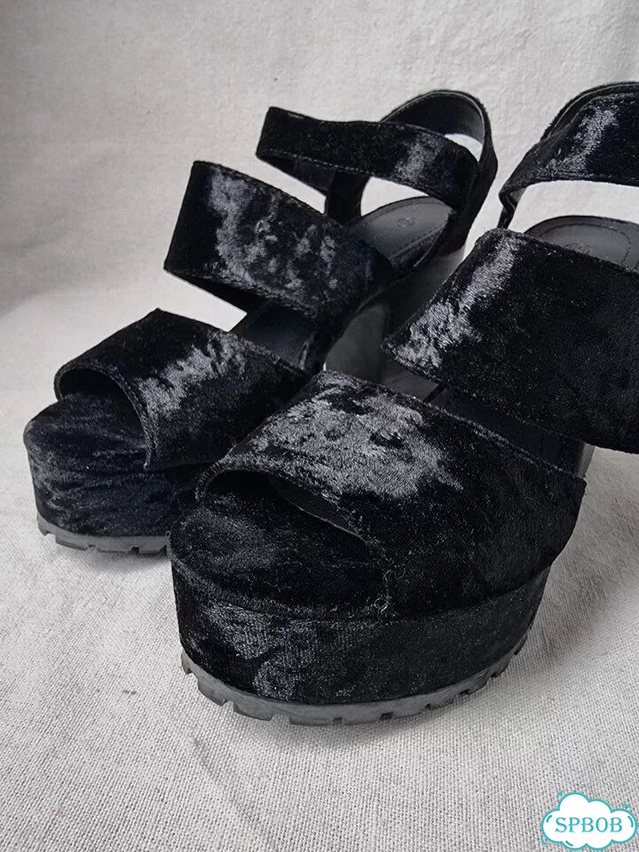 Босоножки monki 39 чёрные платформа лето фото 4