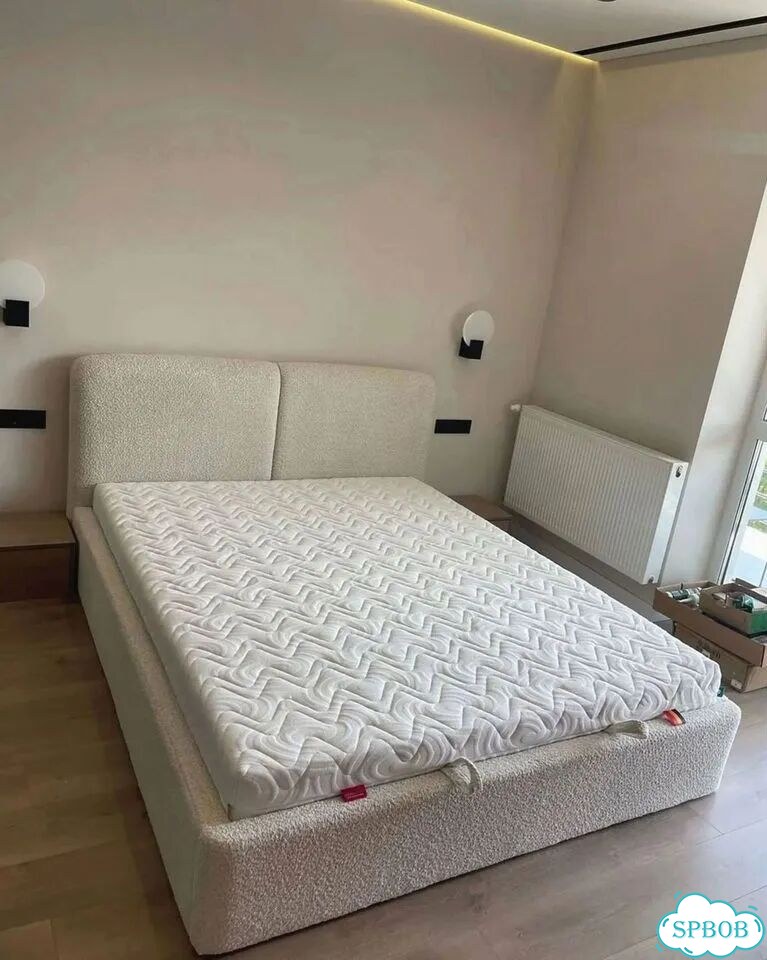 Кровать двуспальная с мягким изголовьем на заказ фото 7