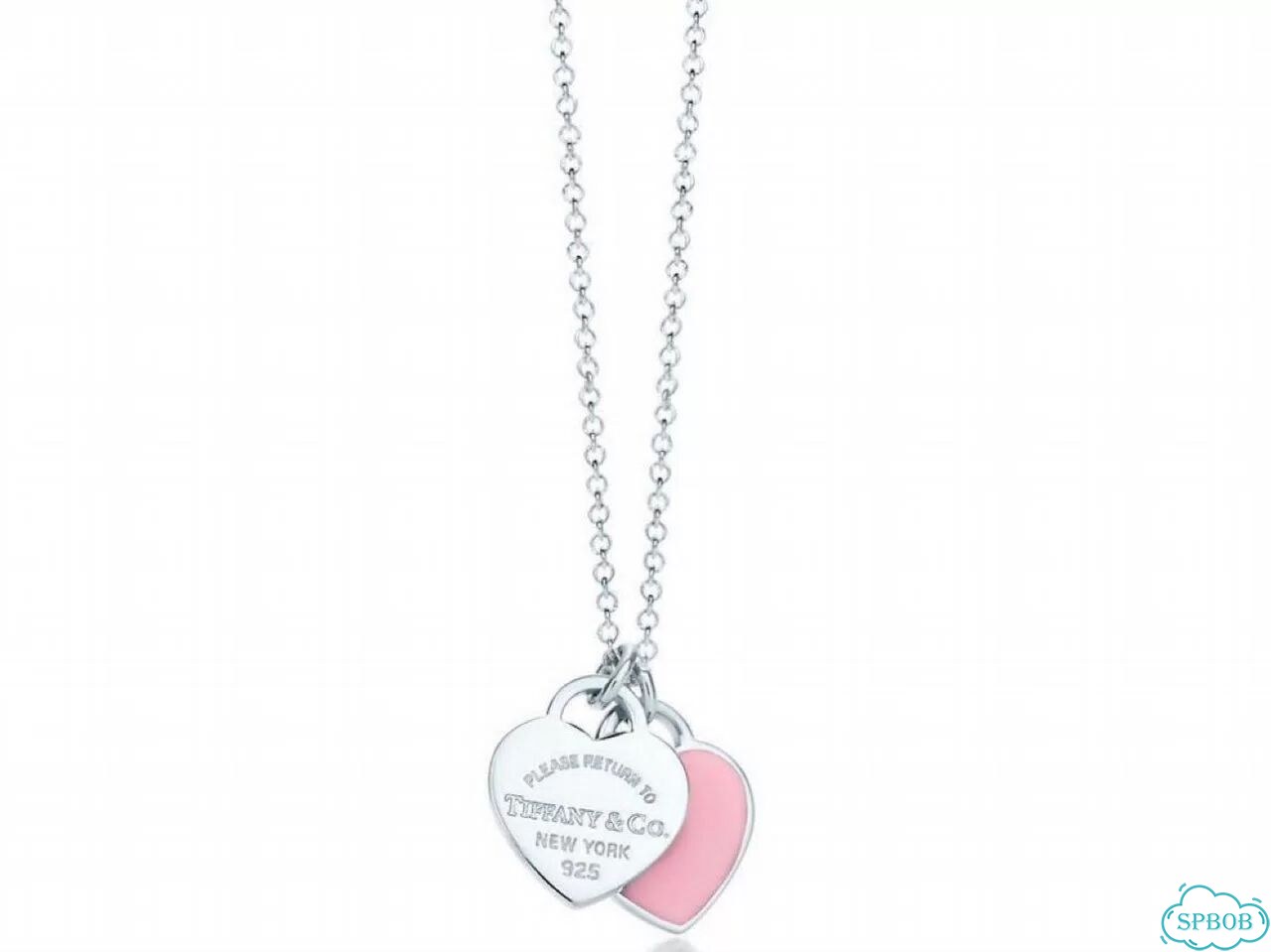 Колье Tiffany Double Heart Pink - Оригинал фото 1