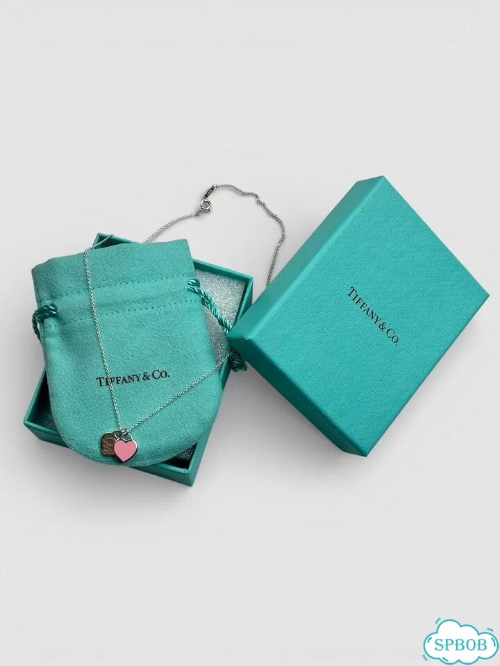 Колье Tiffany Double Heart Pink - Оригинал фото 2