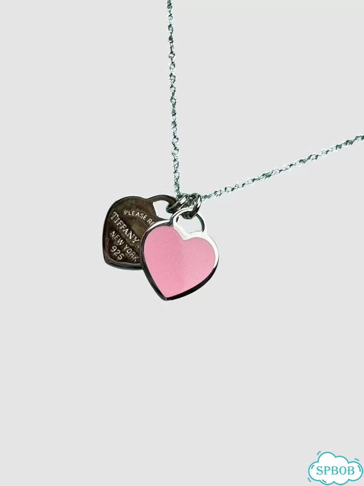 Колье Tiffany Double Heart Pink - Оригинал фото 3