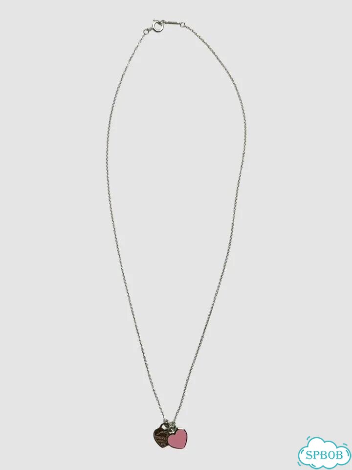 Колье Tiffany Double Heart Pink - Оригинал фото 4