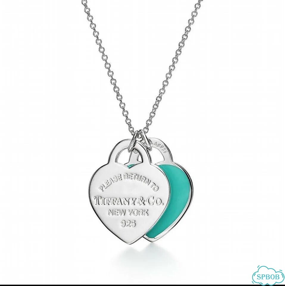 Колье Tiffany Double Heart Blue - Оригинал фото 1