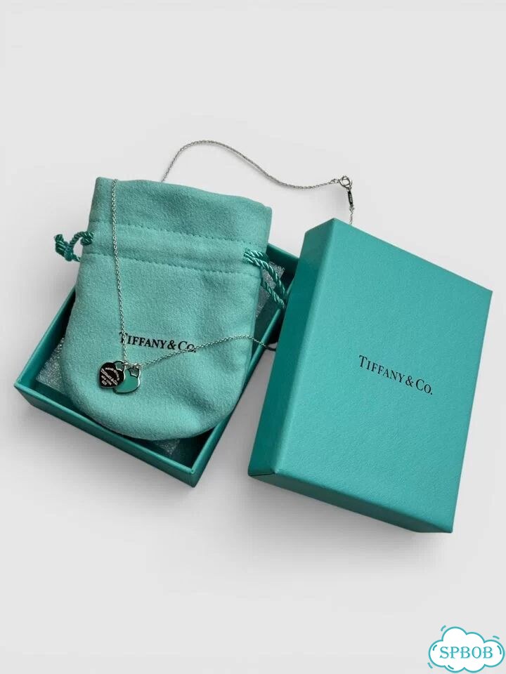 Колье Tiffany Double Heart Blue - Оригинал фото 2