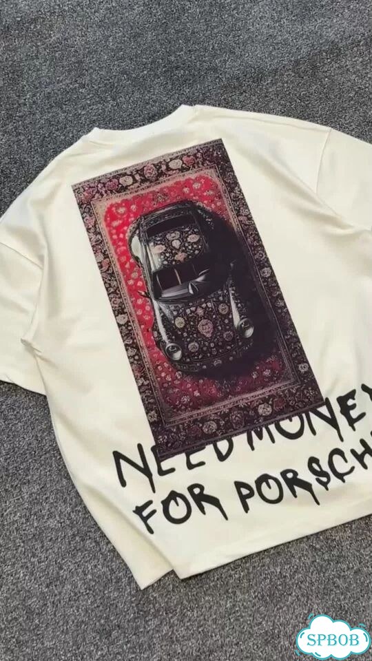 Футболка Need Money For Porsche Белая фото 1