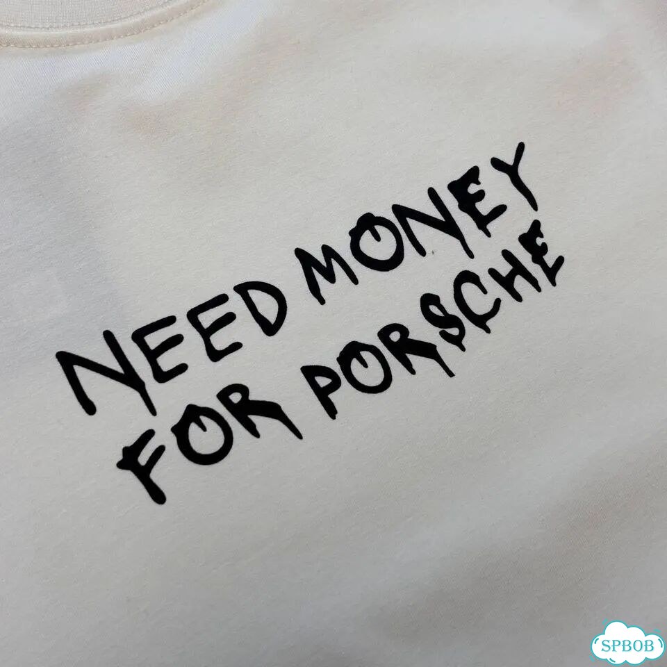 Футболка Need Money For Porsche Белая фото 6