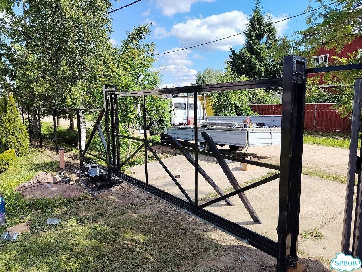 Откатные ворота (каркас) 4 м фото 4
