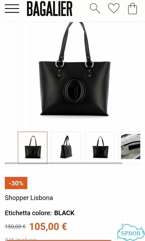 Сумка Trussardi lisbona черная фото 3