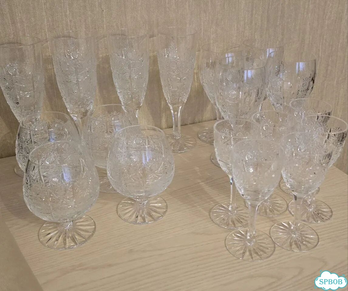 Богемский хрусталь бокалы, фужеры, рюмки, стопки фото 1