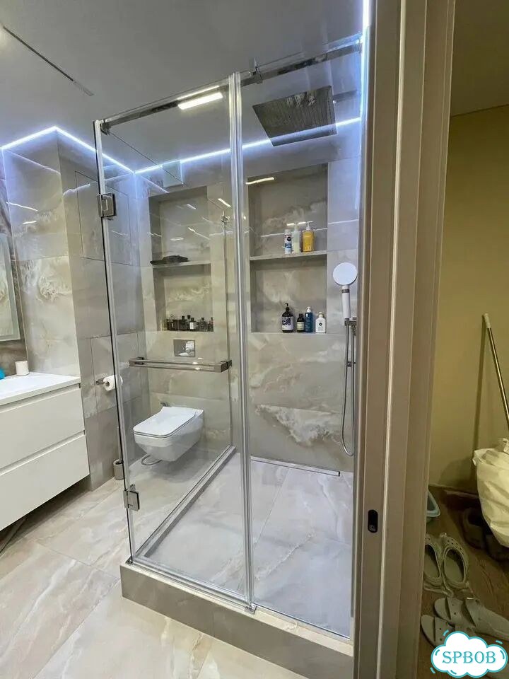 Стеклянные душевые перегородки на заказ фото 8