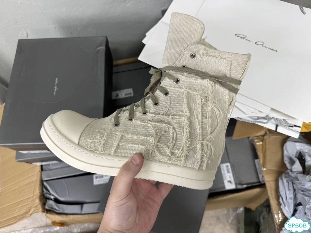 Rick Owens Slashed Ramones Distressed beige СПб фото 2