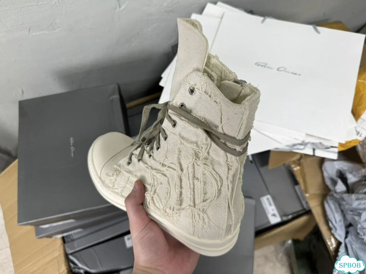 Rick Owens Slashed Ramones Distressed beige СПб фото 3